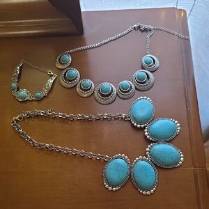 Silver and Turquoise Jewelry Set